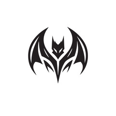 black and white bat logo vector