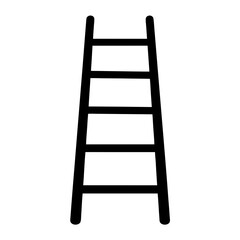 A simple black and white illustration of a ladder with five rungs