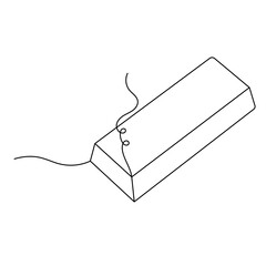 Gold bar icon continuous one line drawing outline vector illustration