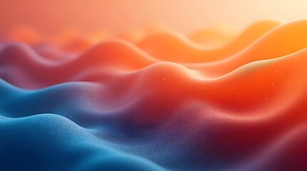 Vibrant abstract waves in warm orange and cool blue hues create a visually striking and dynamic atmosphere.