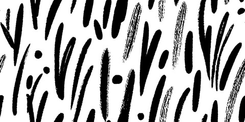 Fototapeta premium Minimalist black and white abstract grass pattern for modern decor