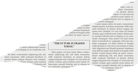A torn finance newspaper on a transparent background.