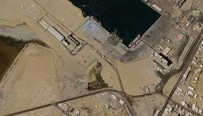 Yanbu al-Bahr in Saudi Arabia, aerial view of a drone on the Red Sea in August 2025