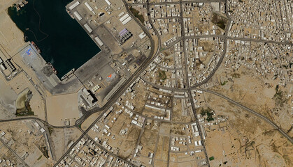 Yanbu al-Bahr in Saudi Arabia, aerial view of a drone on the Red Sea in August 2025