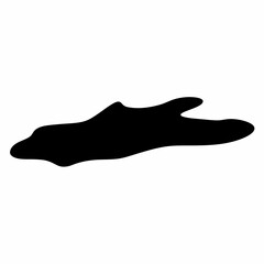 Obraz premium Abstract black blotch on a white background creating dynamic visual interest