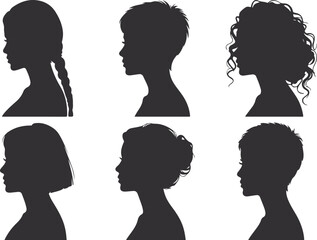 Women Hairstyles Silhouettes