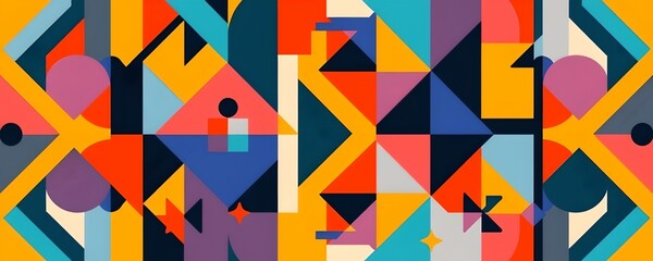 Minimalist 80s Memphis Style Geometric Pattern Wallpaper