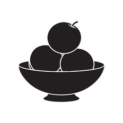 Silhouette of Bowl with Apples