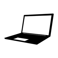 Black and White Laptop Icon Representing Modern Portable Computer Technology