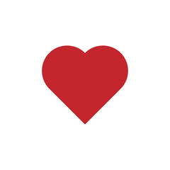 Red heart symbol icon isolated on white background