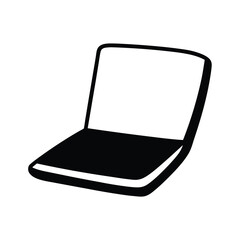 Stylized laptop graphic illustration on a white background with clean lines