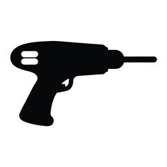 A simple vector drawing of a black electric hand drill tool