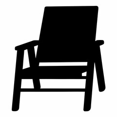 Silhouette of a comfortable Adirondack chair suitable for outdoor relaxation