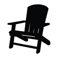 Silhouette of a classic Adirondack chair, simple and relaxing outdoor furniture
