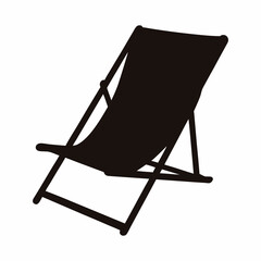 Silhouette of a beach chair for relaxation and outdoor summer recreation