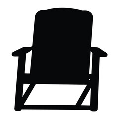 Silhouette of Adirondack chair symbolizing outdoor leisure and relaxation on white