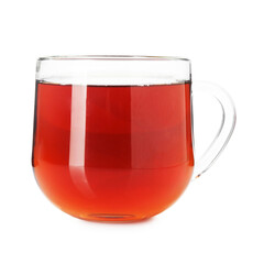Cup of delicious tea isolated on white