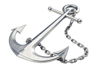 ship anchor steel isolated on a transparent background.