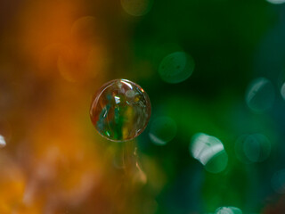 Waterdrops composition macro close up