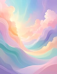 Pastel cloudscape with soft, flowing forms