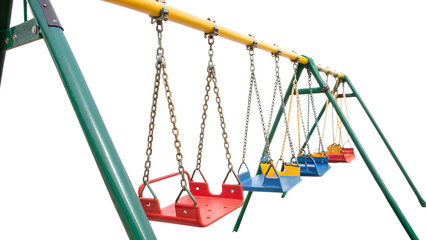 Gorgeous park swing set with multiple chain cut out on PNG. AI GENERATED.
