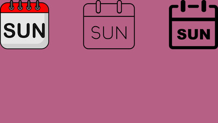 Sunday calendar reminder icon vector illustration for web design and mobile app user interface element design
