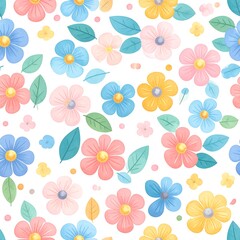 Pastel floral seamless pattern