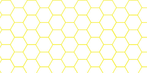 Honeycomb pattern with hexagon mesh. Texture bee comb grid. Net seamless pattern. Line vector illustration isolated on white background.
