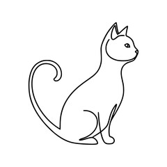 Chic black and white cat sitting elegantly in a minimalist design