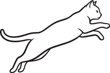 Dynamic cat leaping through the air with energetic motion