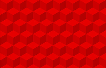 Seamles three dimensional red cubic pattern for background.