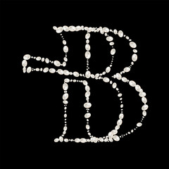Capital Letters B of English alphabet. luxury and elegant font glamour french style