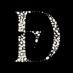 Capital Letters D of English alphabet. luxury and elegant font glamour french style