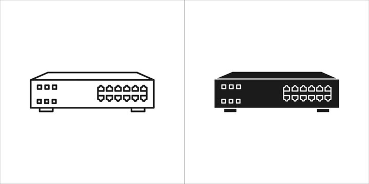 Black switch icon in flat style router vector illustration