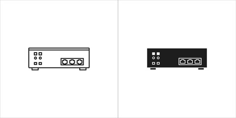 Obraz premium Network device icon in outline and glyph style for web design