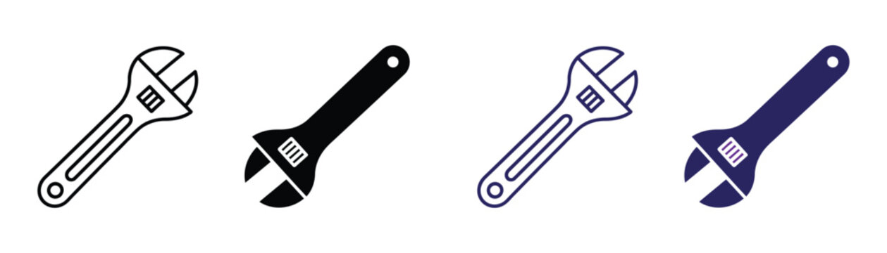 Adjustable wrench icon vector. construction and repair symbol. vector illustration.