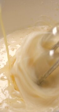Pastry preparation close up slow motion