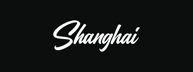 Shanghai Hand Lettering Vector – Bold Cursive City Design