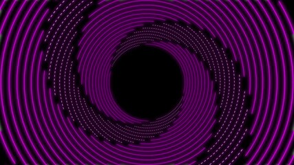 Futuristic purple and white glowing spiral tunnel, abstract neon light circular pattern on dark background - Powered by Adobe
