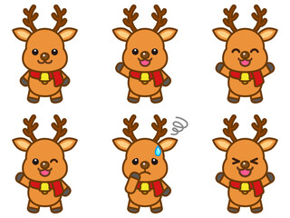  かわいいトナカイのイラスト素材セット3 © kiko