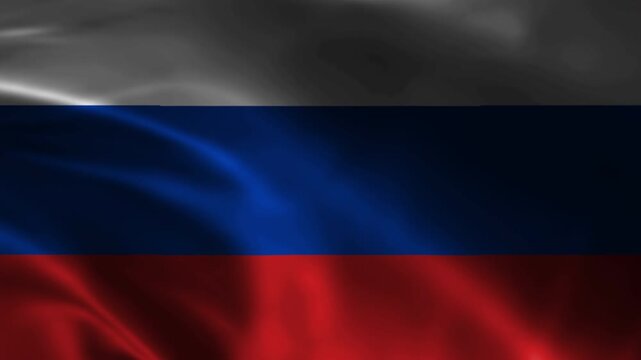 A waving flag of russia in black blue red.