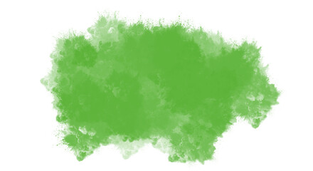 A vibrant green watercolor stain isolated on transparent background, perfect for adding a touch of nature and freshness to your designs and illustrations