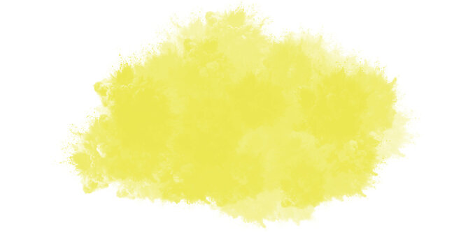 A cheerful yellow watercolor stain isolated on transparent background, ideal for bringing a sense of warmth and optimism to your creative projects and artwork
