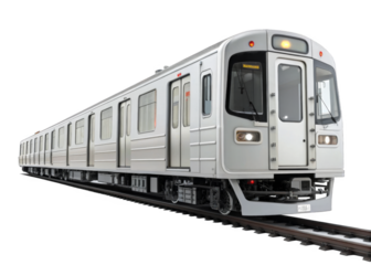 Subway Train isolated on a transparent background.