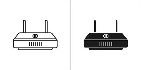 Wireless router vector icon in flat style, wifi sign illustration