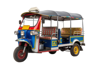 Taxi tuk tuk isolated on a transparent background.