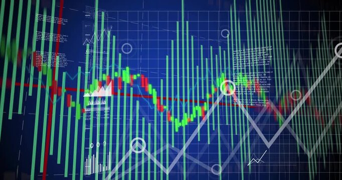 After candlestick line starting, elements rising, connecting and resetting for market analysis