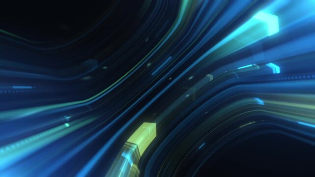 Animated Arrows Launching Diagonally in 3D Arch Shape. Animation loop symbolizing innovation, progress and technology growth. Dynamic arrows depicting boost in business performance and leadership