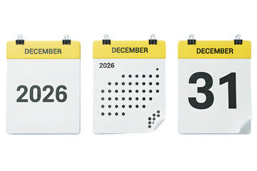 Calendar December 2026 new year eve
