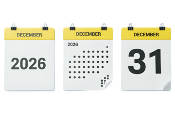 Calendar December 2026 new year eve